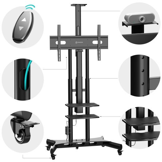 Напольная мобильная моторизованная стойка 50"-86", черная TS1881 eLift