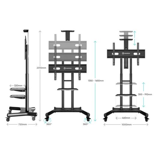 Напольная мобильная  стойка   ONKRON 50"-86", чёрная TS1881