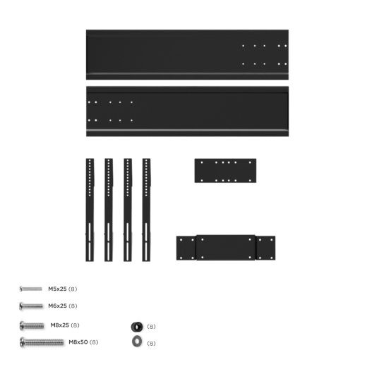 Напольная мобильная  стойка для двух телевизоров  ONKRON 40"-65", чёрная TS1881DV