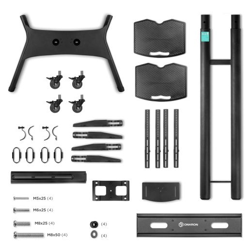 Напольная мобильная  стойка для двух телевизоров  ONKRON 40"-65", чёрная TS1881DV